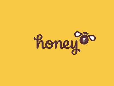 Honey Logo Concept app bee branding clean design finance honey logo money moneybag wordmark
