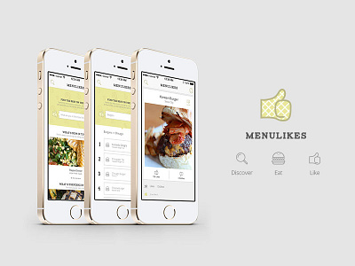 Menulikes Mobile App app clean flat food ios iphone like list menu minimal mobile ui