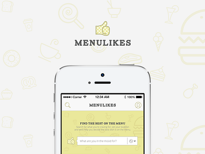 Menulikes Mobile App Detail app clean flat food ios like list menu minimal mobile search ui