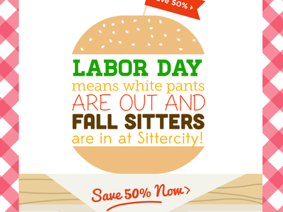 Happy Labor Day! burger clean deal email food labor day minimal sitters typography