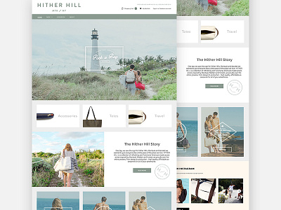 Hither Hill Website bags branding clean ecommerce simple travel ui ux website