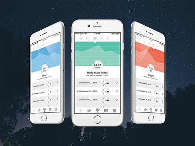 Health Tracker App animation app fitness gif graph health interaction ios minimal ui ux