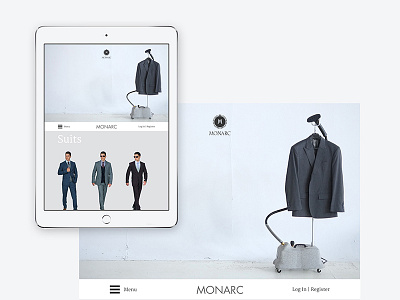 Monarc Menswear website design branding clean fashion menswear ui ux