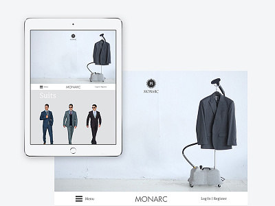 Monarc Menswear branding clean design fashion menswear ui ux website
