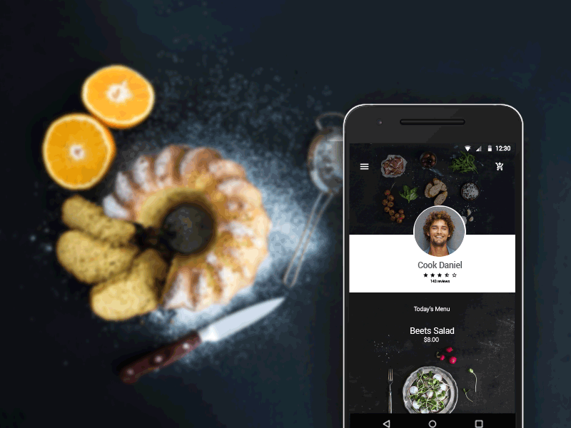 Food App Material Design animation app chef clean food gif material design mobile nexus prototype
