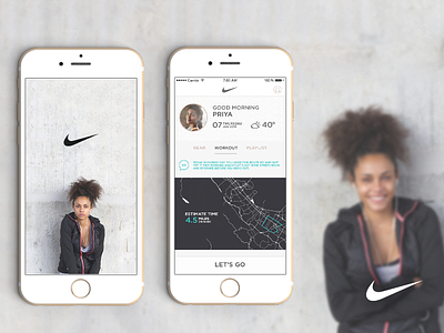 Nike Smart Coach App Concept ai clean ios map minimal mobile nike train ui ux women
