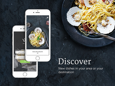 Food Discovery app app dark ui discover food ios iphone ui ux