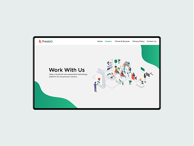Work with Us careers clean hire illustration minimal ui ux website
