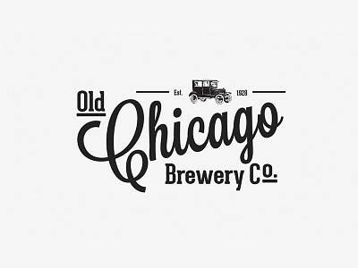 Old Chicago Brewery Co. Logo beer brewery chicago logo vintage