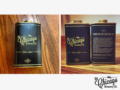 Old Chicago Brewery Co. Package Design beer brewery can chicago old packaging tin vintage