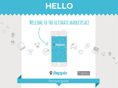 Mobile App app flat ui ios iphone marketplace minimal reppio ui