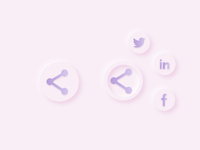 Neumorphic Social Share Button button design icon neumorphism web