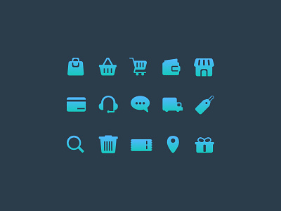 E-commerce Icons design ecommerce shop gradient icon illustration