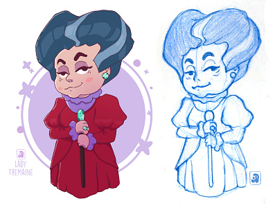 Lady Tremaine characterdesign chibi disney illustration kawaii photoshop