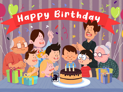Birthday party birthday characterdesign chibi illustration photoshop