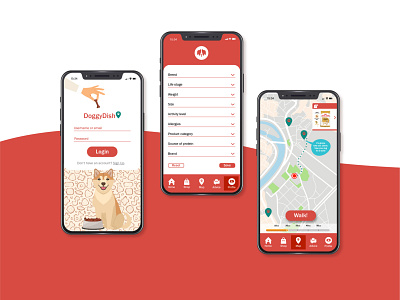 DoggyDish app concept app ui