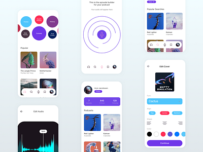 Wobbble android branding branding agency branding and identity clean design ios minimal music podcast record ui ux ux design uxdesign