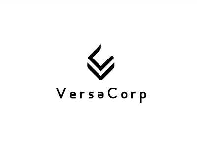 V e r s a C o r p color full creative crop logo cv logo white and black