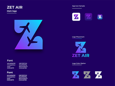 Zet Air Logo air air logo best brand logo design colorful forest jet modern logo travel z logo zet logo
