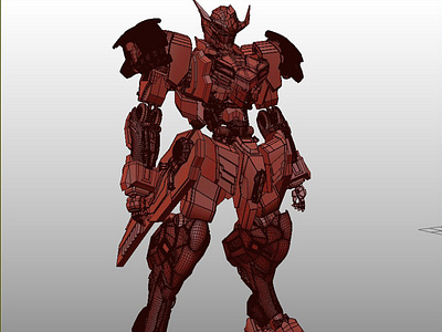 barbatos full body progress clay 3d 3d animation 3d art illustration mecha modeling modelling clay robot tryingoutloud