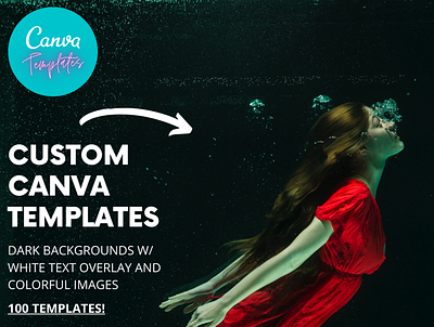 Custom Canva Templates - Dark Backgrounds w/ White Text Overlay canva canva template design download for sale icon medium article template ux