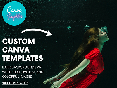 Custom Canva Templates - Dark Backgrounds w/ White Text Overlay