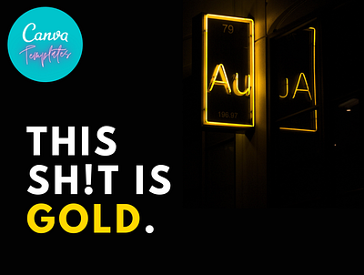 Custom Canva Templates - Gold Reflection branding canva canva template design download for sale illustration template typography ux