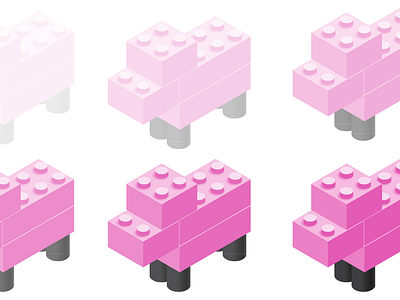 Abstract Pink Lego Sheep