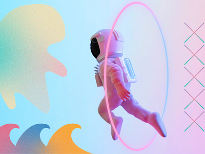 Gradient Astronaut canva canva template design illustration