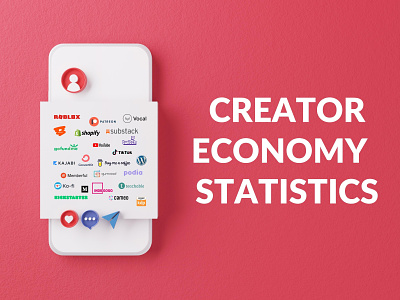 Creator Economy Statistics Blog Post Featured Image canva canva template creator economy design statistics