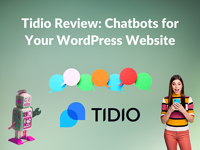 Tidio Review - Blog Banner / Article featured Image branding chatbot design featured image graphic design illustration live chat tidio