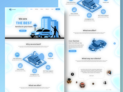 Car rental service landing page