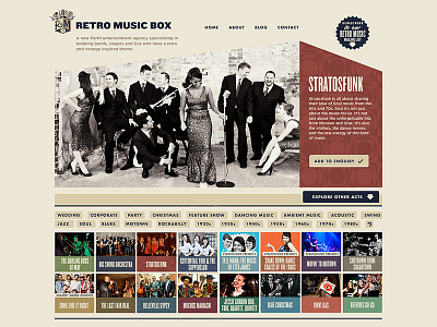 Retro Music Box website band futura knockout music retro vintage website