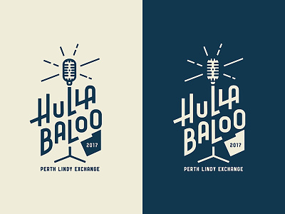 Hullabaloo 2017 jazz lindy hop logo microphone retro swing vintage