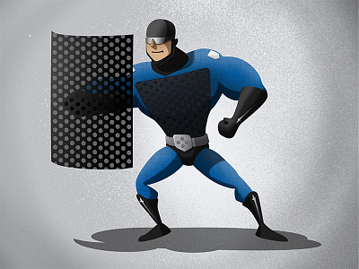 Super cartoon comic figure hero retro shield superhero vintage