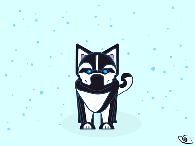 Stealth Husky affinity designer cute animal dog illustration flat illustration husky illustration vector vector illustration