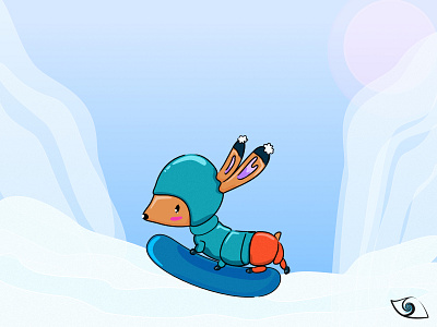 Snowboarding Dachshund  (◕ܫ◕)