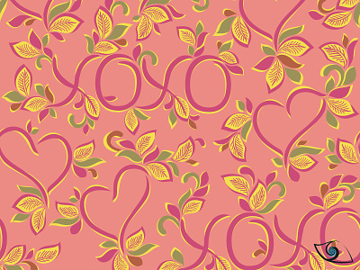 XOXO floral natural ornate valentine pattern ღゝ◡╹)ノ♡