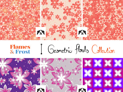Geometric Florals Pattern Collection..✿ꈍˬꈍ)つ━✫❁*✧･ﾟ★｡:*