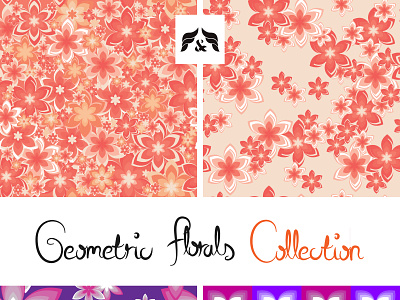 Geometric Florals Patterns..✿ꈍˬꈍ)つ━❁*｡:*
