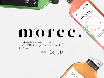 Moree. SMOOTHIES FACTORY bottle brand identity branding design flat graphicdesign healthyfood logo minimal modern smoothies top