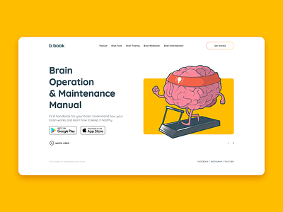 Brain Book Concept Landing Page