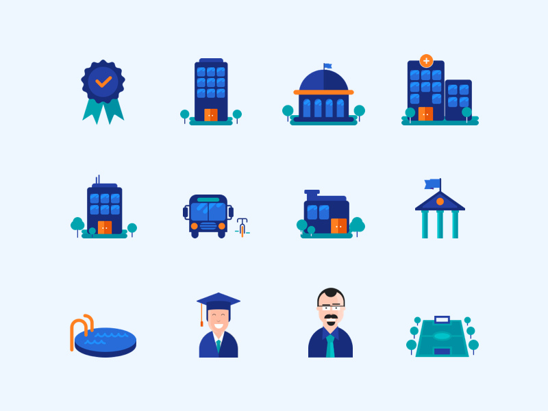 Education Icons - Quipper Campus icons campus icons icon sets school icons education icons university icons