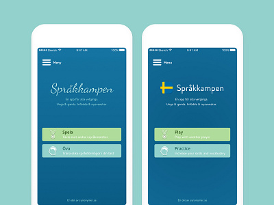 Språkkampen - Homescreen e learning app e learning mobile app elearning app home screen design homescreen design swedish app