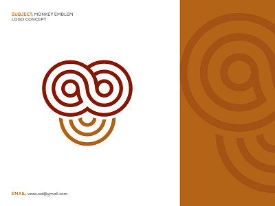 Monkey emblem logo concept apes logo brand identity branding circle creative line art logo design minimal monkey logo