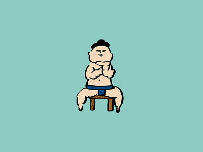 sumo wrestler 2 human illustration man sitting sumo