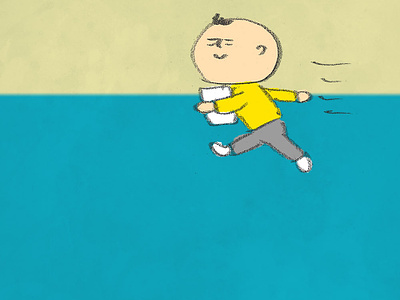 A person dressed in yellow human illust illustraion man run yellow