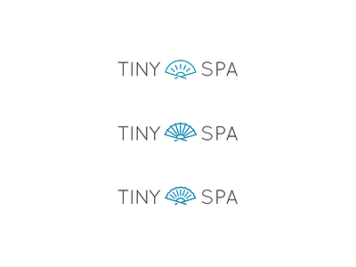 Tiny Spa Logos chinese fan line logo spa teal tiny