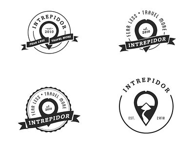 Intrepidor Logo Variants badge map pin travel wip