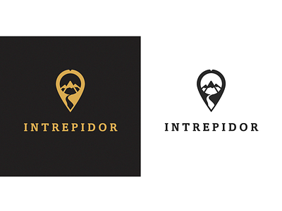 Intrepidor Logo badge logo map pin travel wip